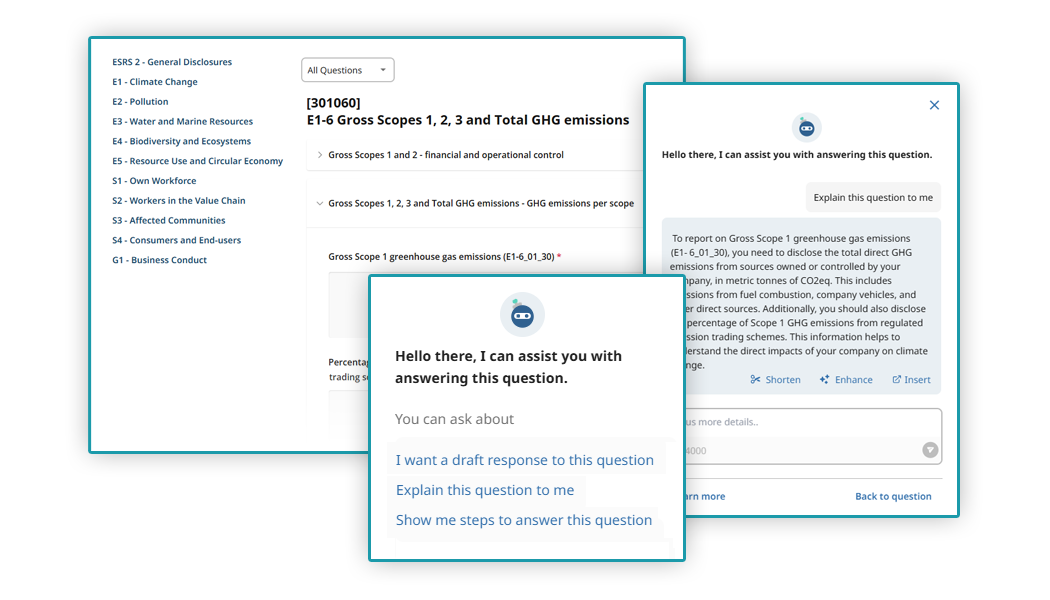 Preview Quentic AI sustainability reporting assistant